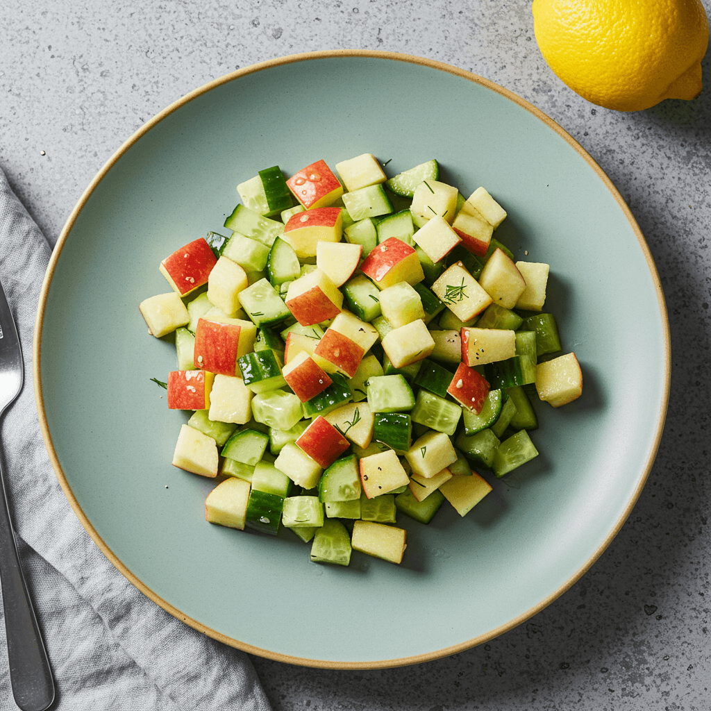 Crisp Apple Cucumber Lemon Salad