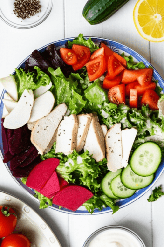 Fresh Turkey and Hummus Salad