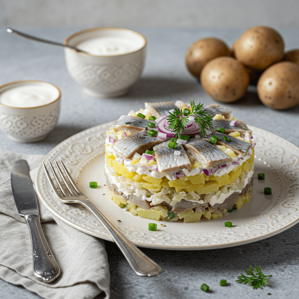 Layered Royal Herring and Potato Salad