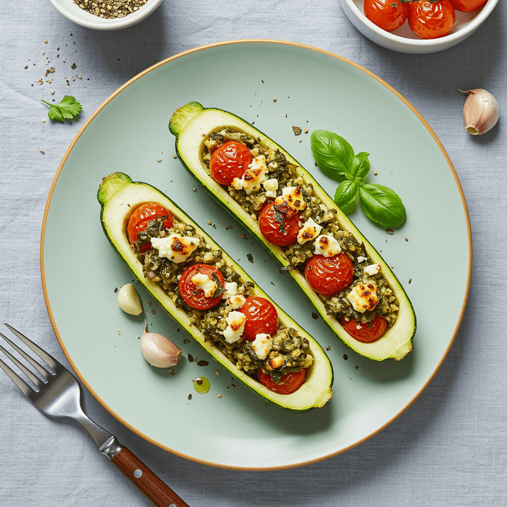 Royal Courgette & Herb Stuffed Boats