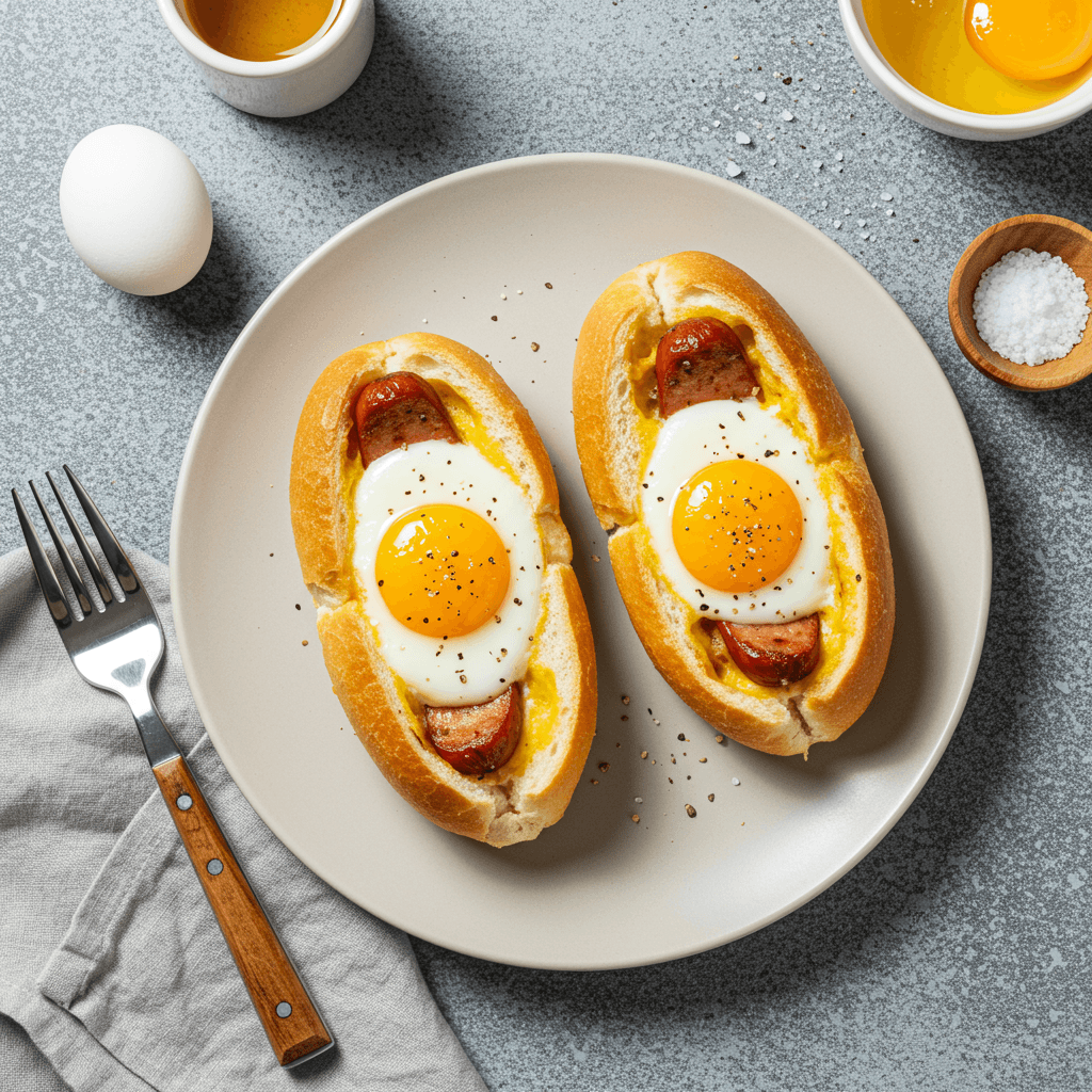 Sausage and Egg Bread Boats