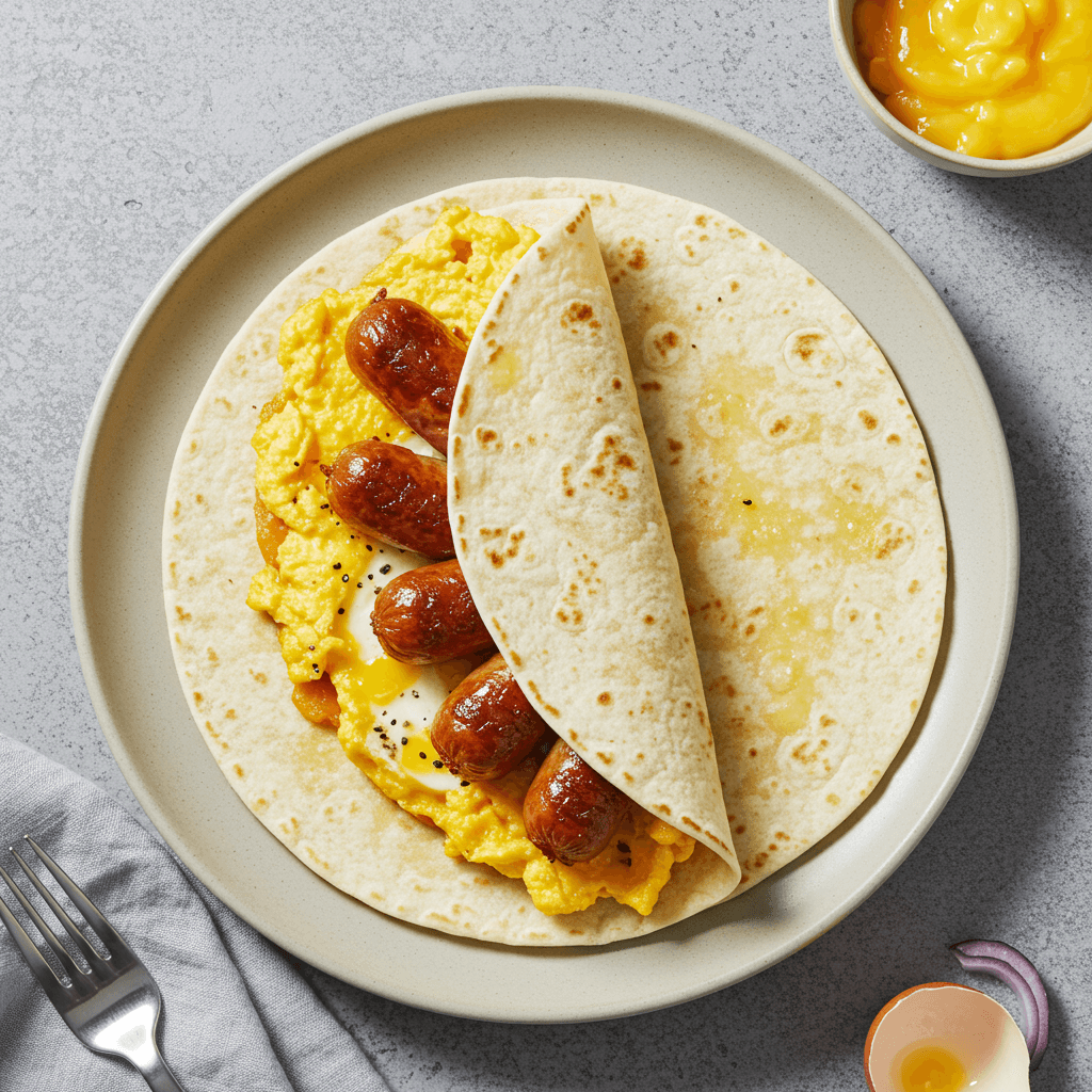 Sausage and Tortilla Breakfast Wrap