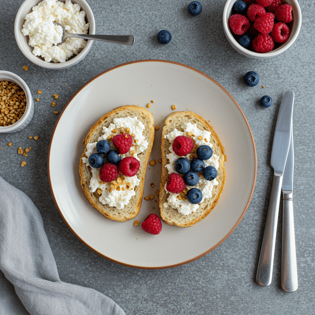 Simple Curd Cheese Toast Breakfast
