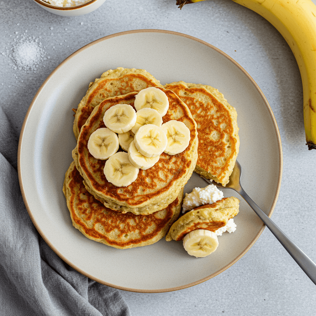 Banana Cottage Cheese Pancakes