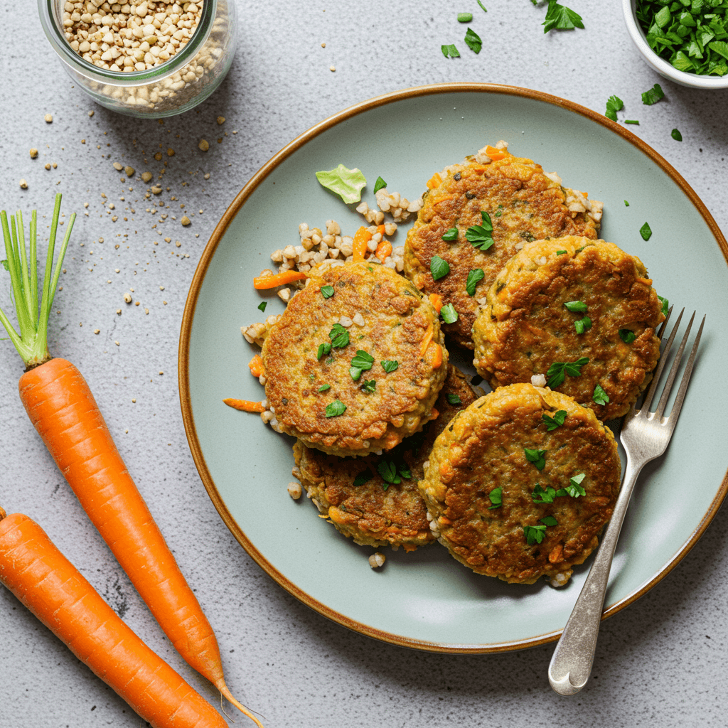Buckwheat Cabbage and Carrot Fritters