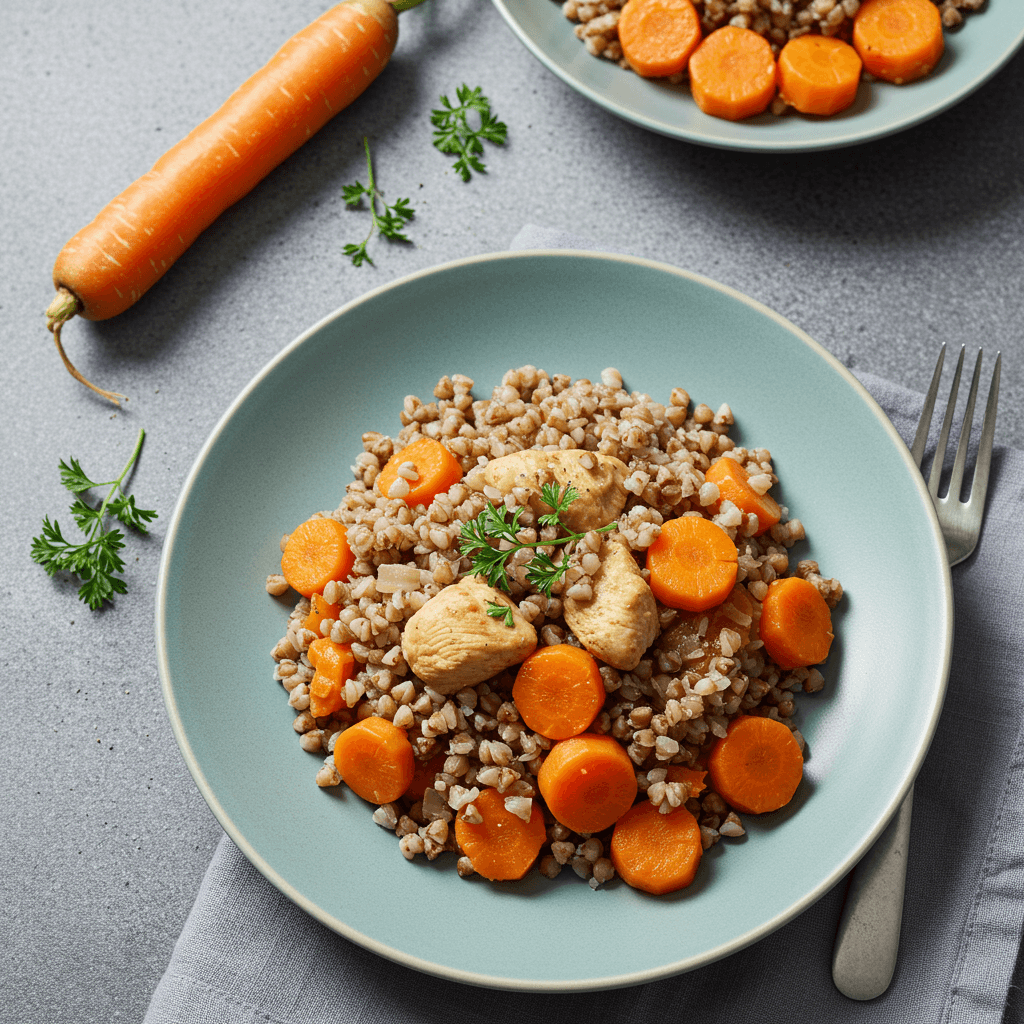 Budget Chicken Buckwheat with Carrots Dinner