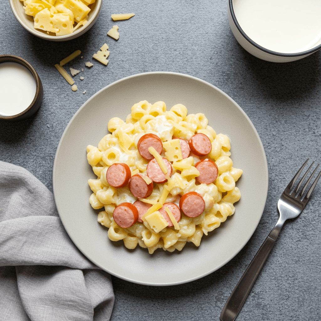 Budget Sausage and Cheese Milk Sauce