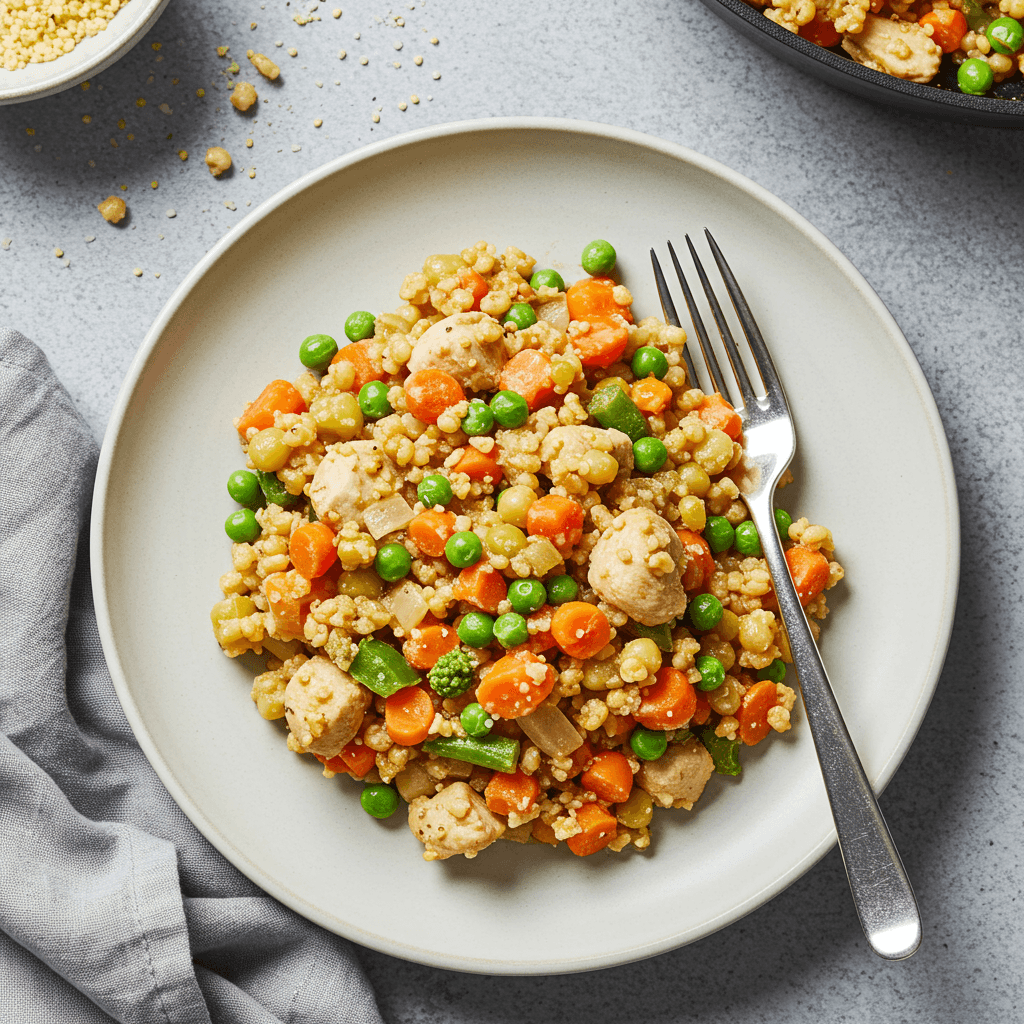 Chicken, Millet, and Frozen Veggie Skillet Dinner