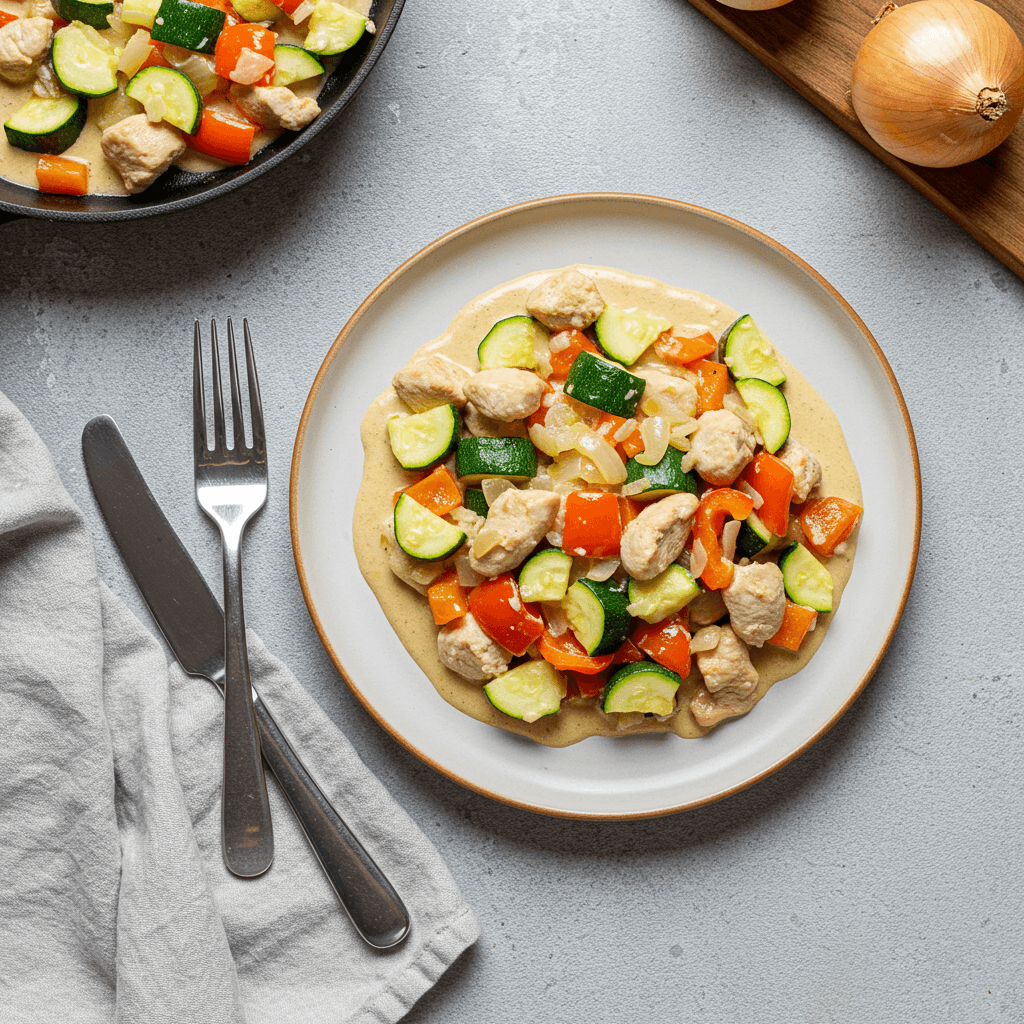 Creamy Chicken and Veggie Skillet Lunch