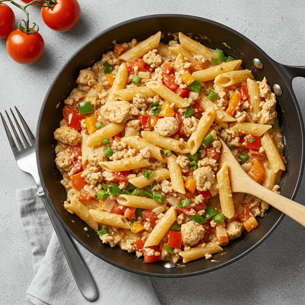 Creamy Chicken & Veggie Pasta Skillet