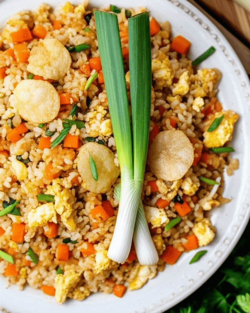 Egg Fried Rice with Potato Chips