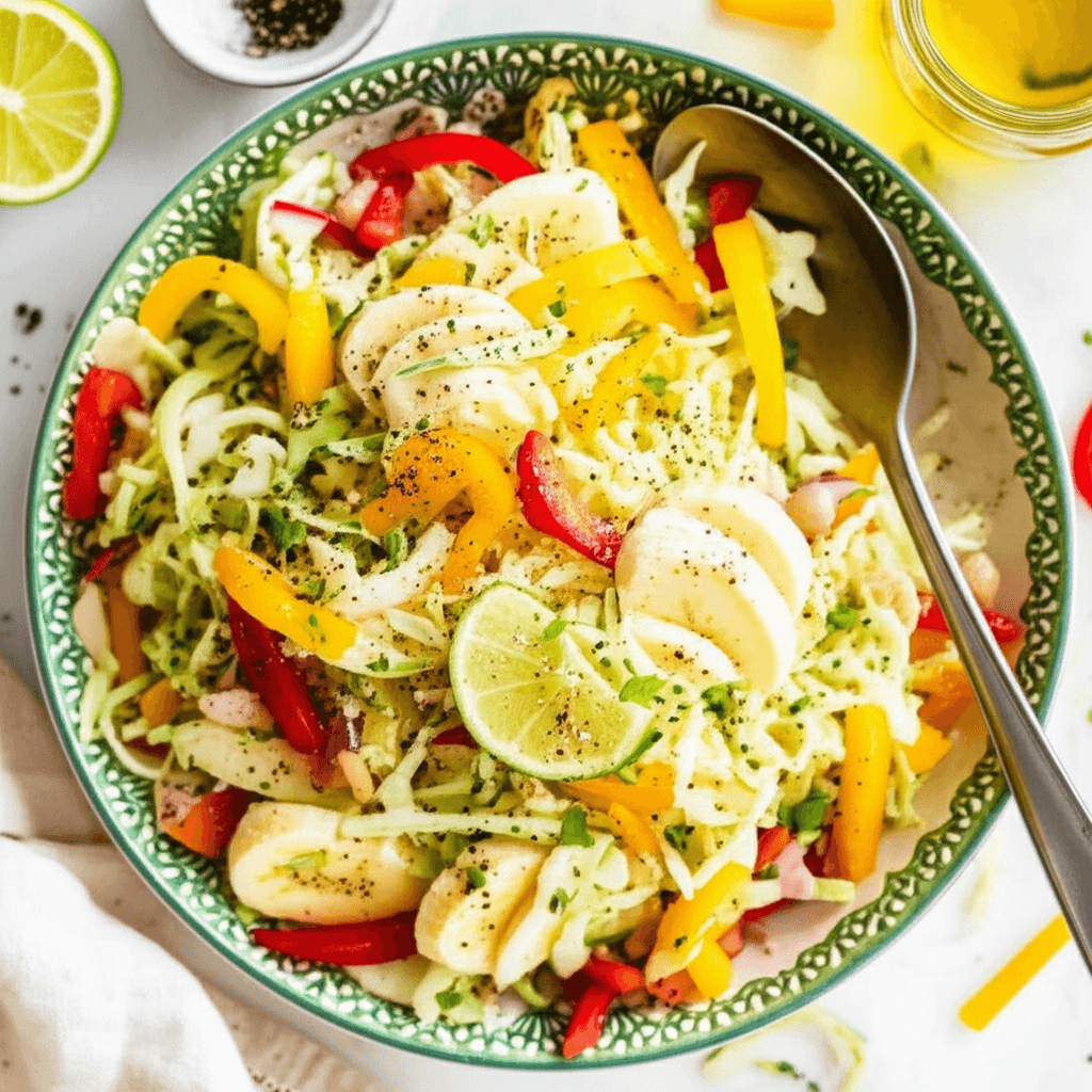 Fresh Cabbage and Bell Pepper Salad