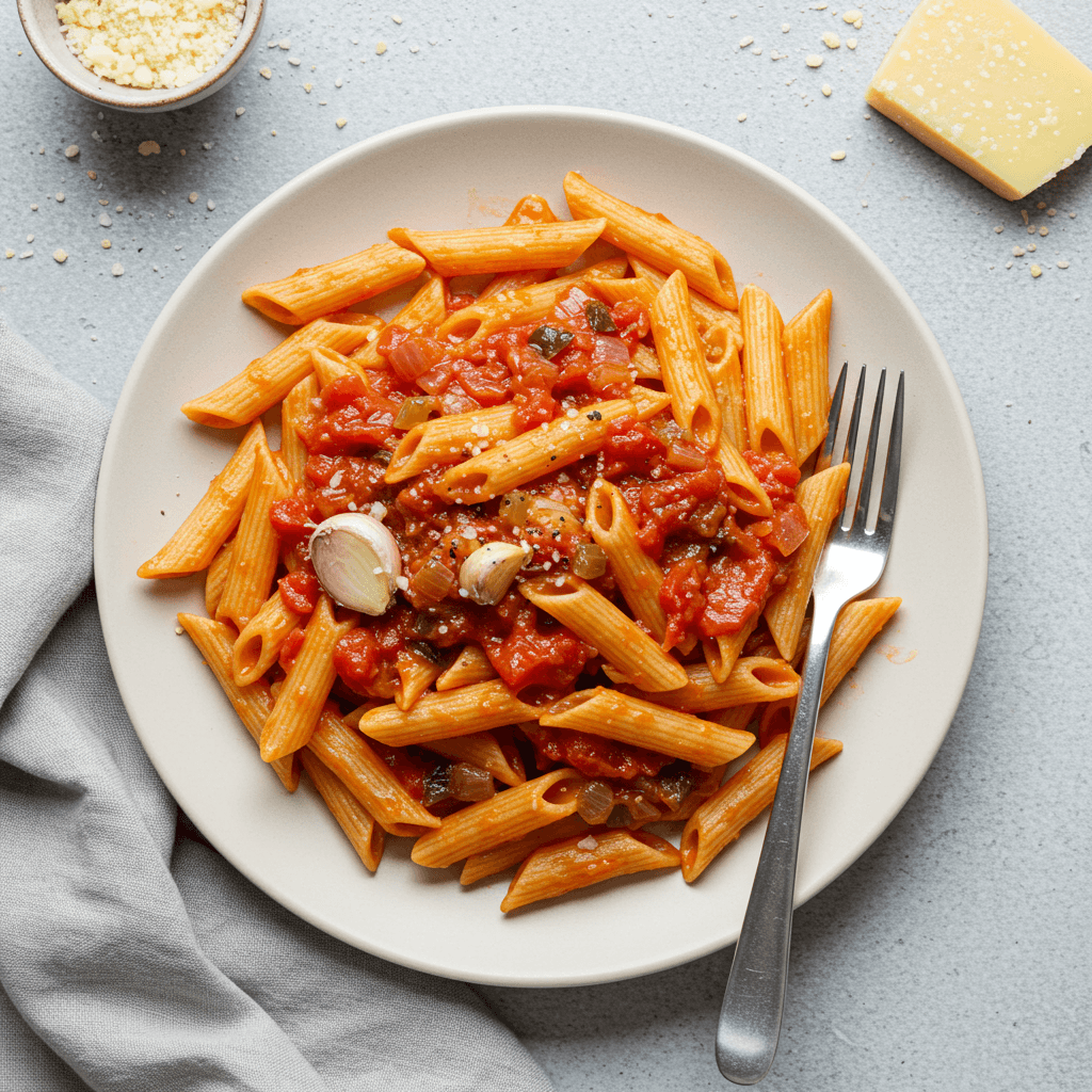 Makaronai su pomidorais ir parmezanu