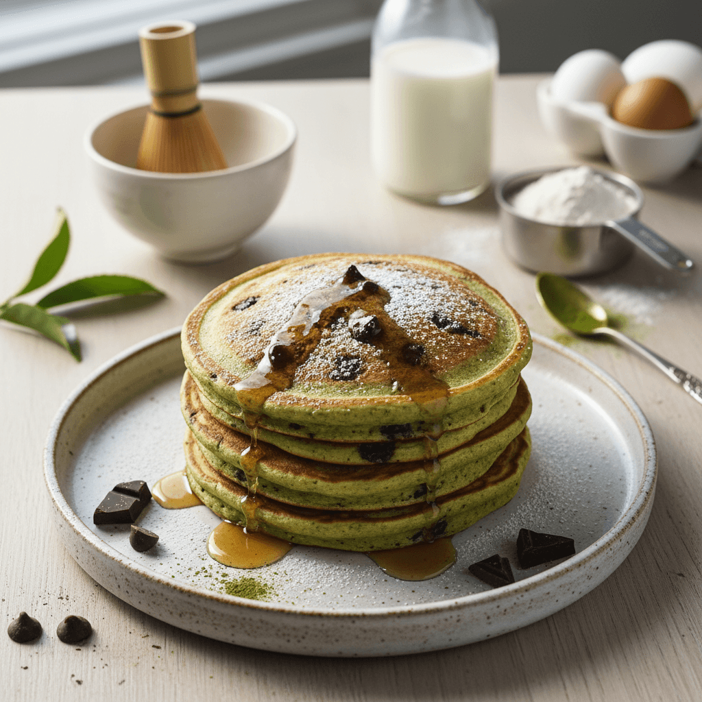 Matcha ir šokolado blyneliai
