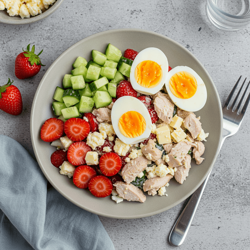 Quick Chicken and Strawberry Cucumber Salad