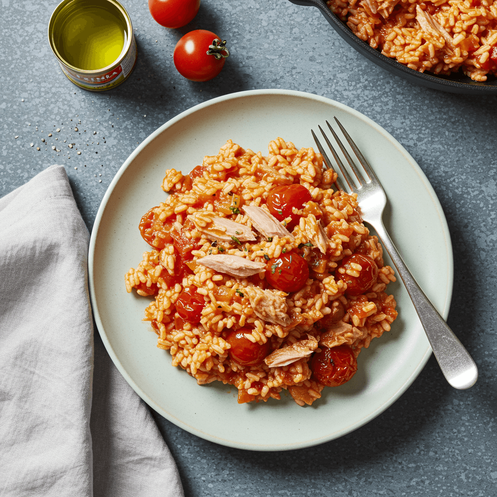 Quick Tuna and Tomato Rice Dinner