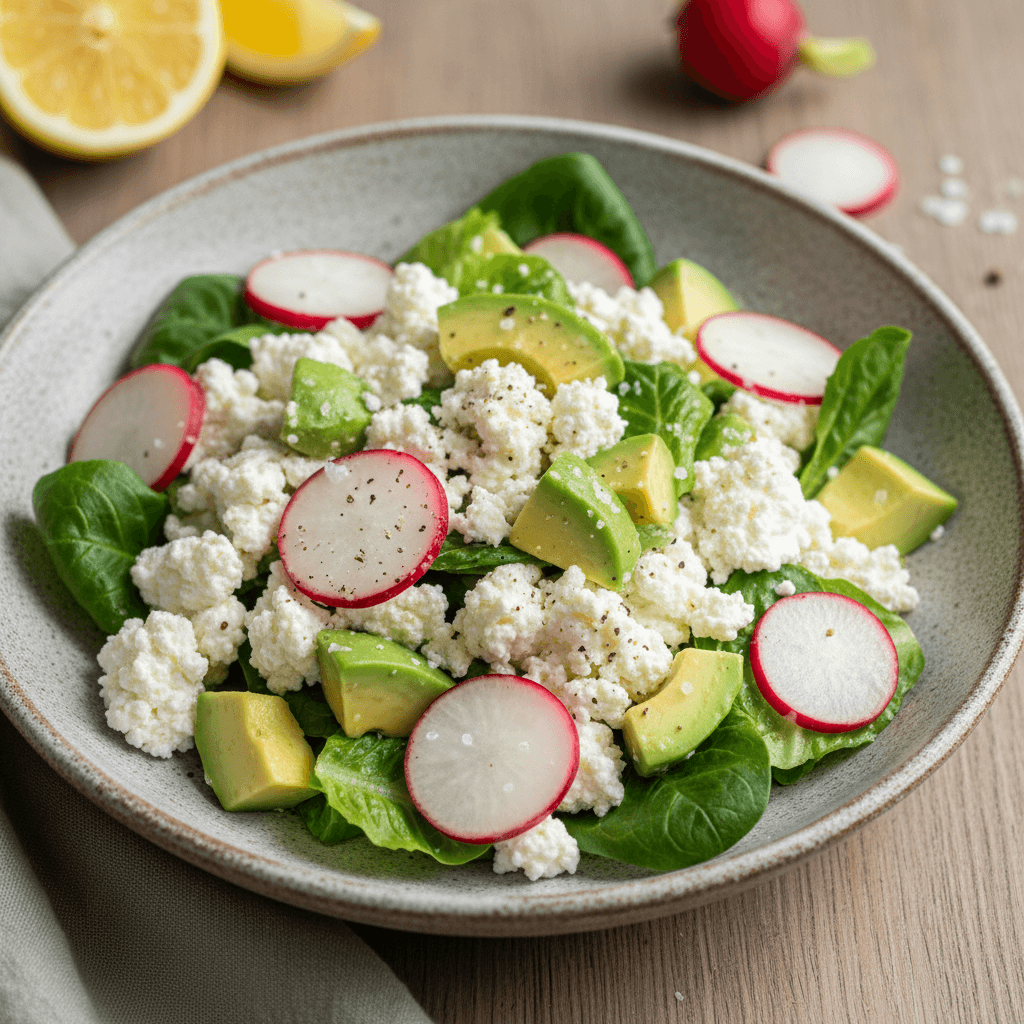 Refreshing Cottage Cheese Salad with Avocado