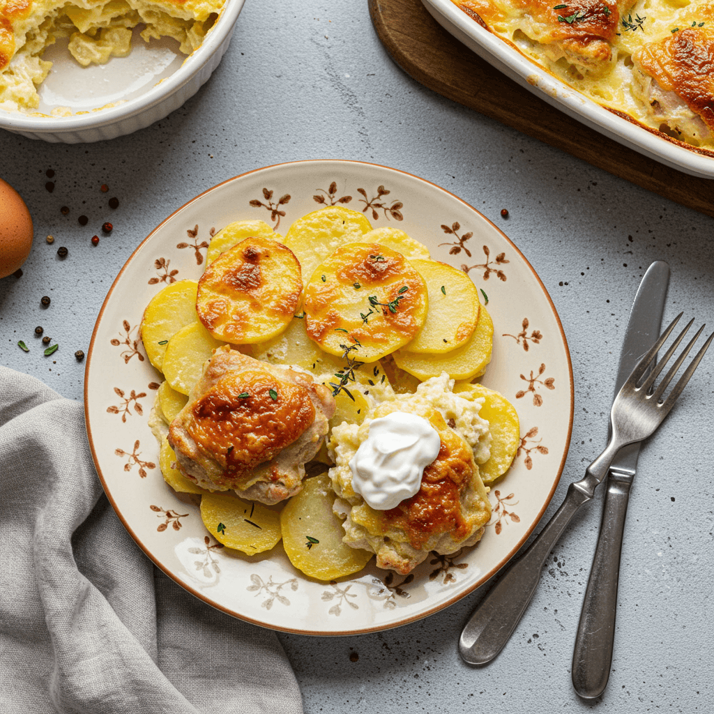 Royal Chicken and Potato Bake with Cream