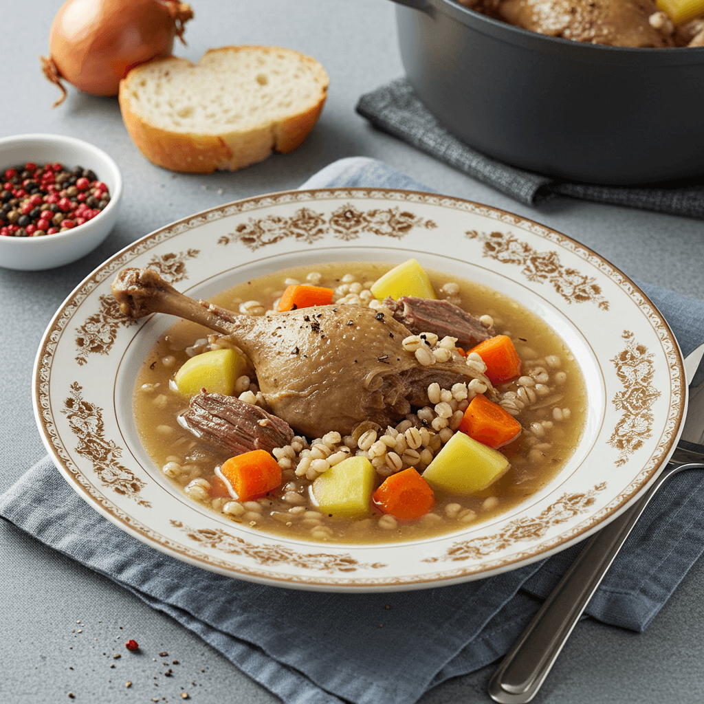 Royal Duck and Pearl Barley Soup
