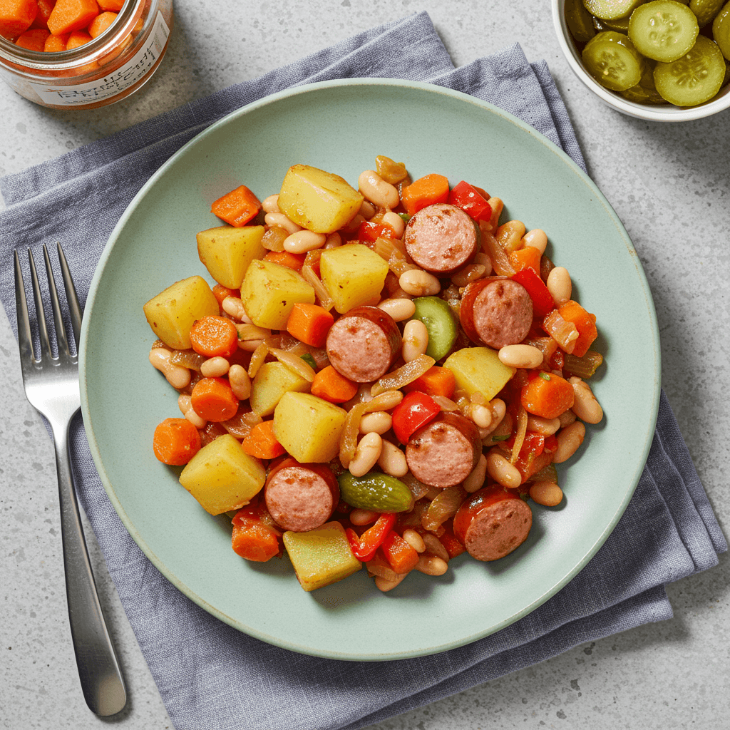 Sausage and Bean Veggie Mash-up