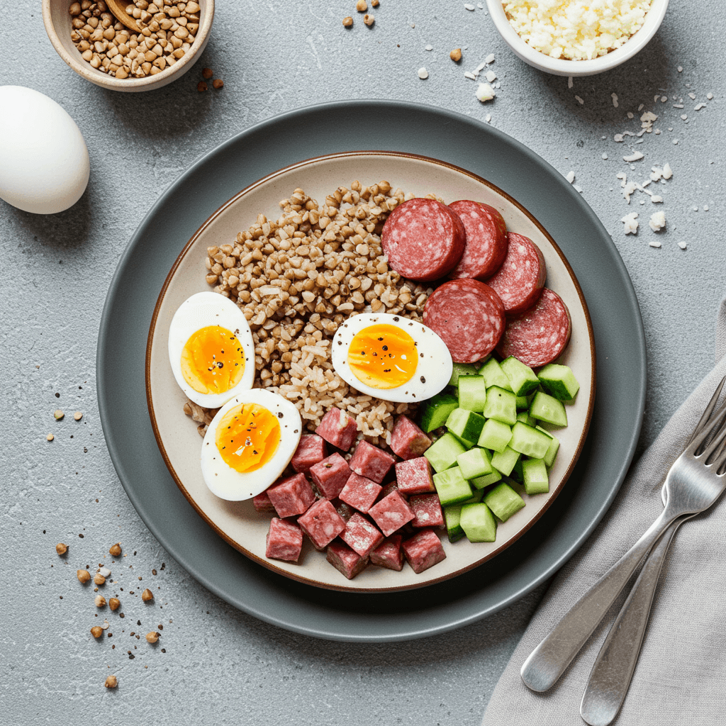 Savory Grain and Salami Lunch Bowl