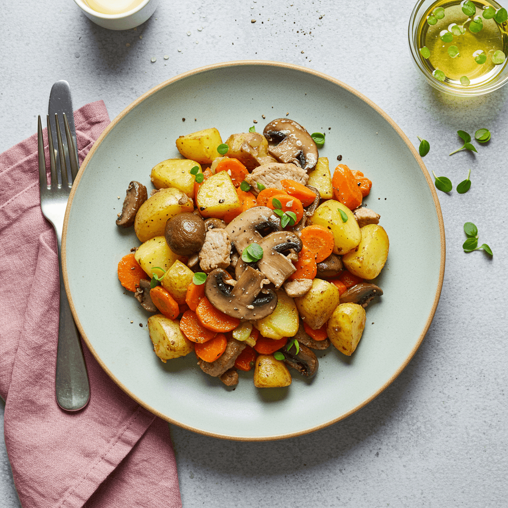 Savory Pork and Mushroom Potato Hash for Breakfast