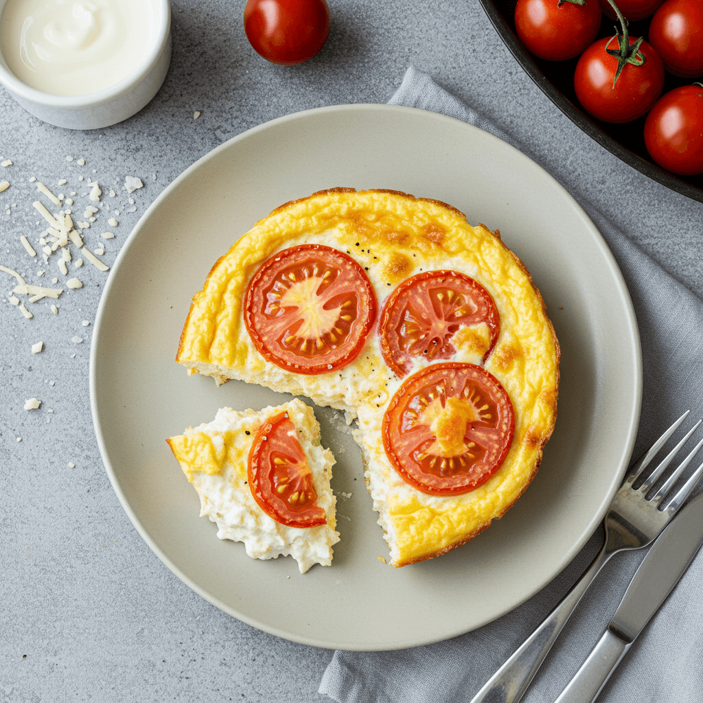 Savory Quark Egg Bake with Tomato and Cheese