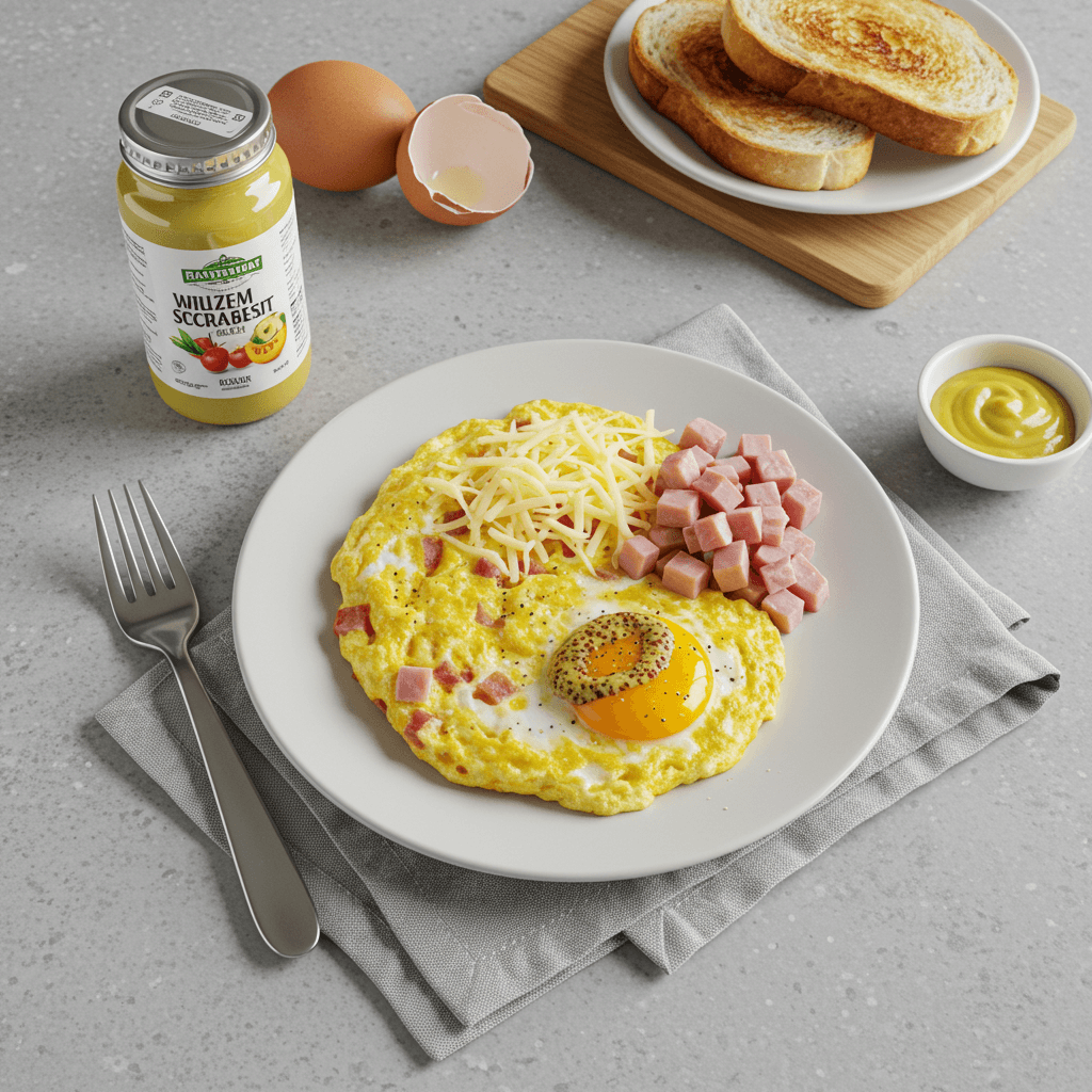 Simple Ham and Cheese Scramble