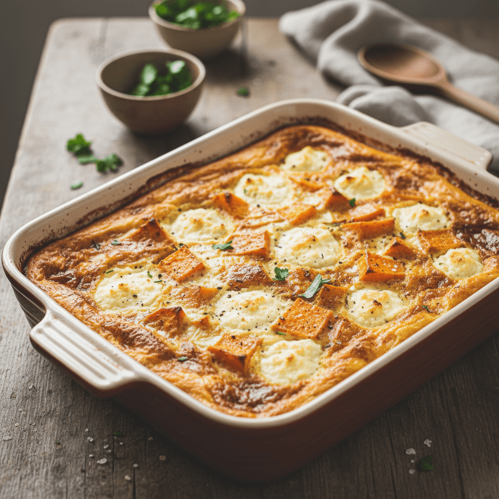 Sweet Potato Casserole with Farmer's Cheese and Cream