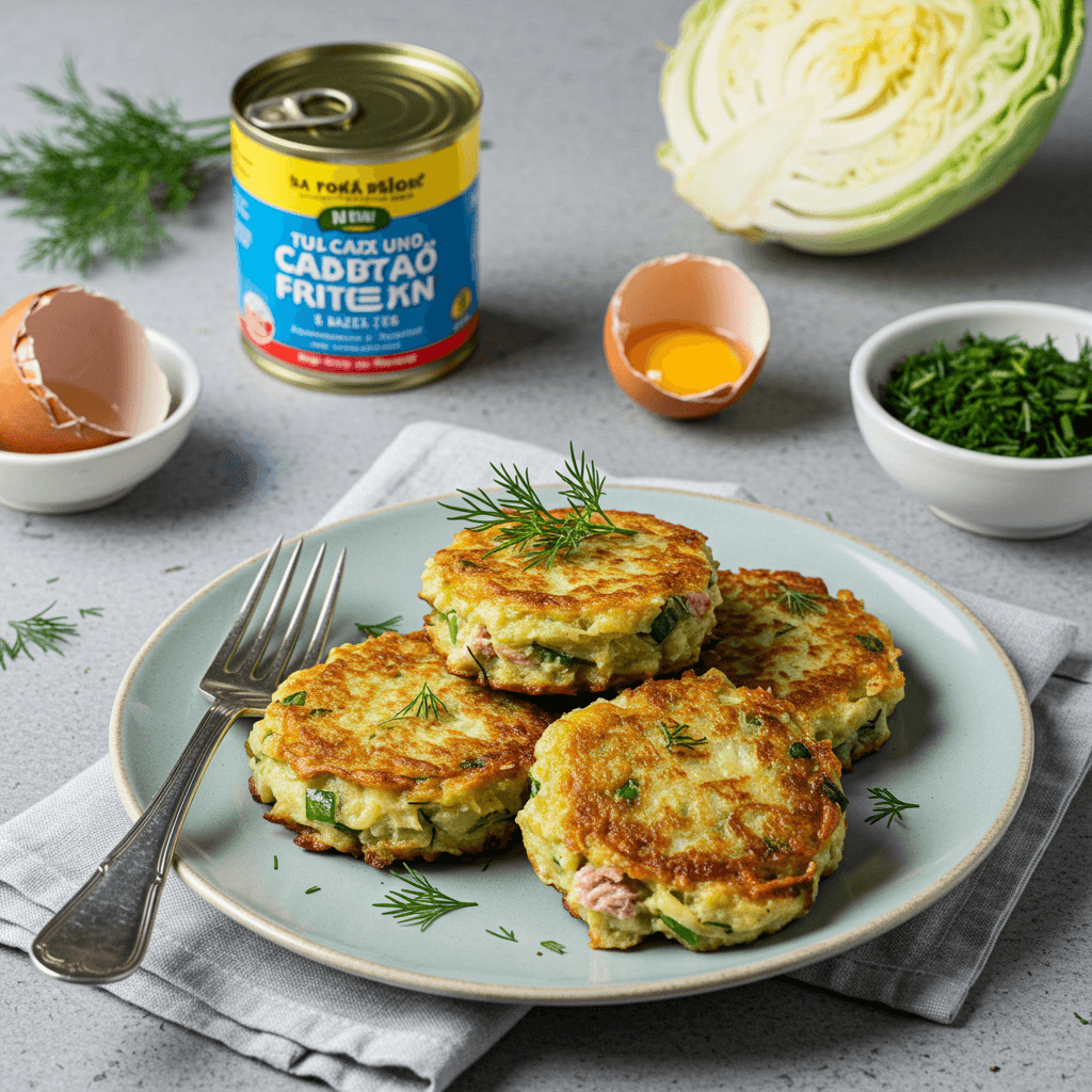Tuna Cabbage Fritters with Dill