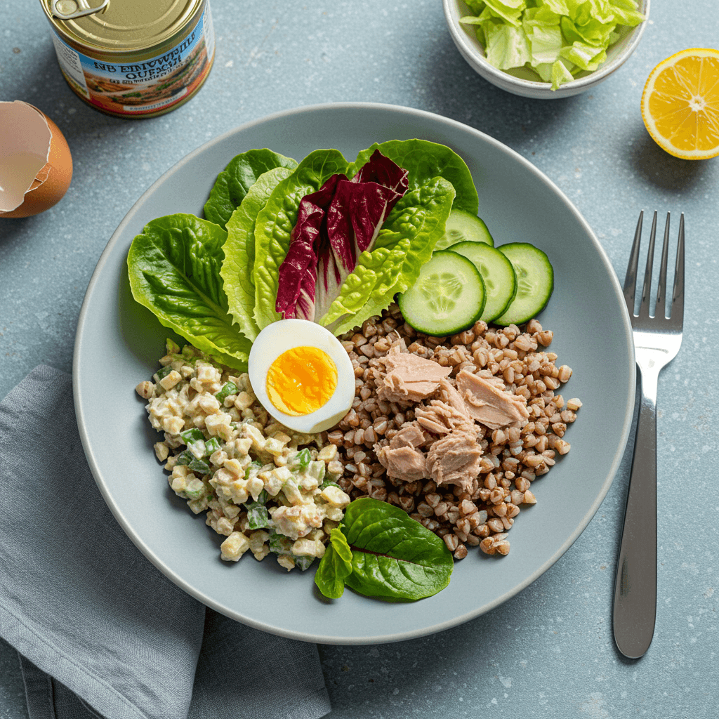 Tuna Egg Buckwheat Salad Lunch